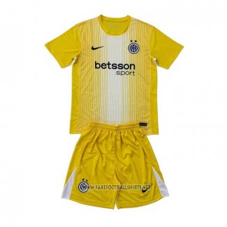Inter Milan Goalkeeper Shirt Kid 2025-2026 Yellow