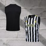 Juventus Training Shirt Without Sleeves 2023-2024 Black and White
