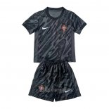 Portugal Goalkeeper Shirt Kid 2024 Black