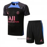 Tracksuit Paris Saint-Germain Jordan Short Sleeve 2022-2023 Black and Blue - Shorts