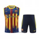 Tracksuit Barcelona Without Sleeves 2023-2024 Yellow and Blue