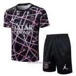 Tracksuit Paris Saint-Germain Jordan Short Sleeve 2025-2026 Black Rosa - Shorts