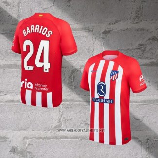 Atletico Madrid Player Barrios Home Shirt 2023-2024