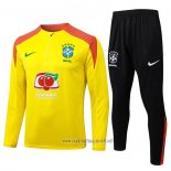 Sweatshirt Tracksuit Brazil Kid 2025-2026 Yellow