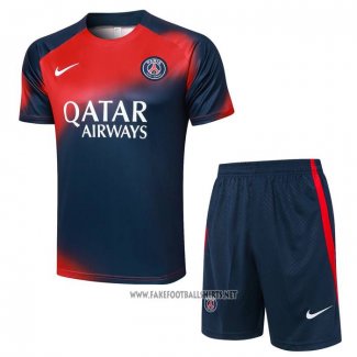 Tracksuit Paris Saint-Germain Short Sleeve 2023-2024 Red and Blue - Shorts