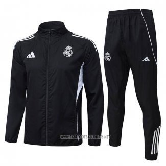 Windbreaker Tracksuit Real Madrid 2025-2026 Black