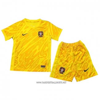 Portugal Goalkeeper Shirt Kid 2024 Yellow