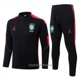 Sweatshirt Tracksuit Brazil Kid 2026-2027 Black Red