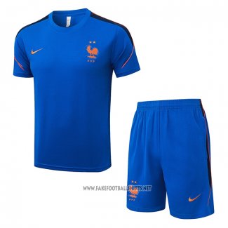 Tracksuit France Short Sleeve 2026-2027 Blue - Shorts