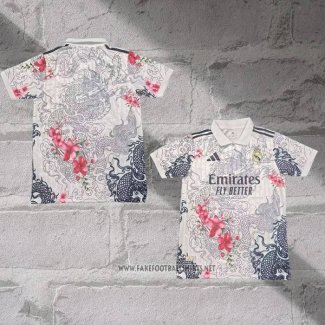 Real Madrid Dragon Shirt 2025-2026 White Red Thailand
