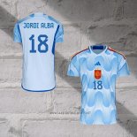 Spain Player Jordi Alba Away Shirt 2022