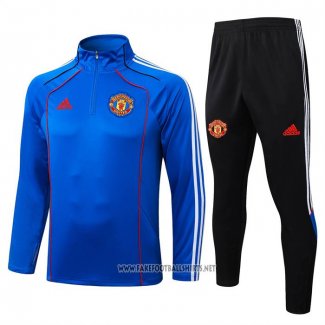 Sweatshirt Tracksuit Manchester United Kid 2025-2026 Blue