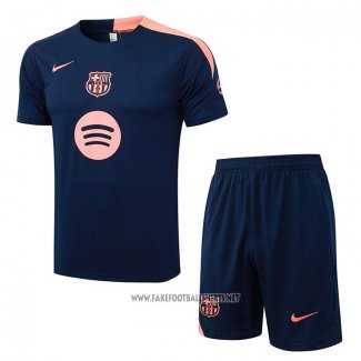 Tracksuit Barcelona Short Sleeve 2025-2026 Blue - Shorts Rosa