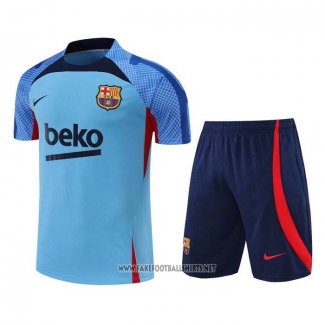 Tracksuit Barcelona Short Sleeve 2022-2023 Blue - Shorts