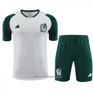 Tracksuit Mexico Short Sleeve 2023-2024 White - Shorts