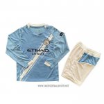 Manchester City Home Shirt Kid Long Sleeve 2025-2026