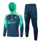 Sweatshirt Tracksuit Barcelona Kid 2023-2024 Blue and Green