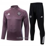 Sweatshirt Tracksuit Manchester United Kid 2025-2026 Purpura