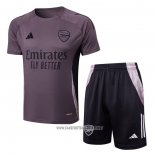 Tracksuit Arsenal Short Sleeve 2024-2025 Grey Purpura - Shorts