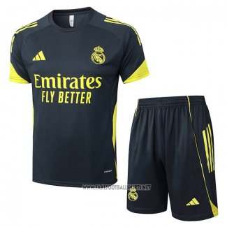 Tracksuit Real Madrid Short Sleeve 2025-2026 Yellow - Shorts Black
