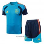 Tracksuit Spain Short Sleeve 2026-2027 Blue - Shorts