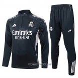 Sweatshirt Tracksuit Real Madrid 2025-2026 Grey Oscuro