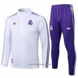 Sweatshirt Tracksuit Real Madrid Kid 2025-2026 White Purpura