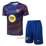 Tracksuit Barcelona Short Sleeve 2025-2026 Yellow - Shorts Blue