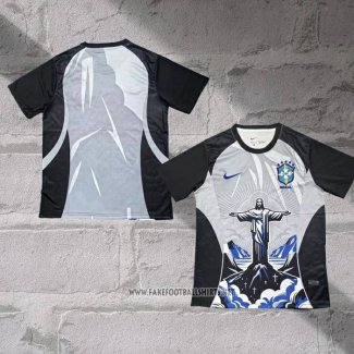 Brazil Jesus Shirt 2026 Black Thailand Grey