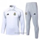 Sweatshirt Tracksuit Real Madrid Kid 2025-2026 White Grey