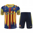 Tracksuit Barcelona Short Sleeve 2023-2024 Yellow and Blue - Shorts