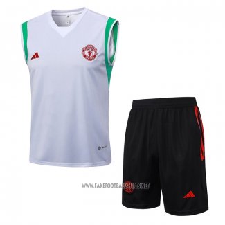 Tracksuit Manchester United Without Sleeves 2023-2024 White