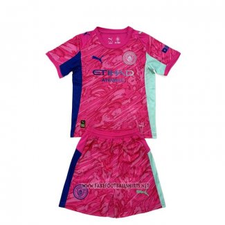 Manchester City Goalkeeper Shirt Kid 2025-2026 Rosa