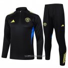 Sweatshirt Tracksuit Manchester United Kid 2025-2026 Yellow Black