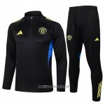 Sweatshirt Tracksuit Manchester United Kid 2025-2026 Yellow Black