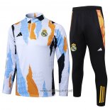 Sweatshirt Tracksuit Real Madrid Kid 2024-2025 White and Yellow