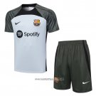 Tracksuit Barcelona Short Sleeve 2023-2024 Grey - Shorts