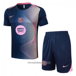 Tracksuit Barcelona Short Sleeve 2025-2026 Blue - Shorts Rosa
