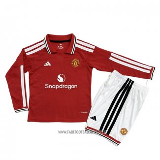 Manchester United Home Shirt Kid Long Sleeve 2026-2027