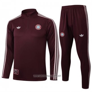 Sweatshirt Tracksuit Bayern Munich Kid 2025-2026 Red