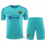 Tracksuit Barcelona Short Sleeve 2023-2024 Green - Shorts