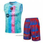Tracksuit Barcelona Without Sleeves 2023-2024 Blue