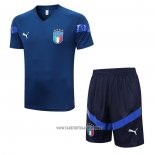 Tracksuit Italy Short Sleeve 2022-2023 Blue - Shorts