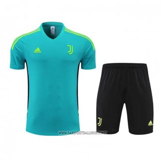 Tracksuit Juventus Short Sleeve 2022-2023 Blue and Green - Shorts