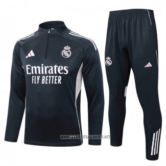 Sweatshirt Tracksuit Real Madrid Kid 2025-2026 Grey Oscuro
