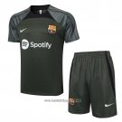 Tracksuit Barcelona Short Sleeve 2023-2024 Green Oscuro - Shorts