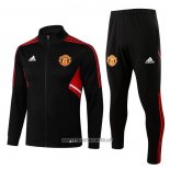 Jacket Tracksuit Manchester United 2022-2023 Black and Red