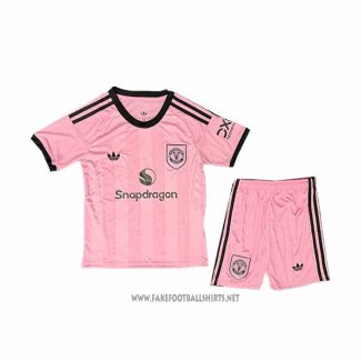 Manchester United Goalkeeper Shirt Kid 2025-2026 Rosa