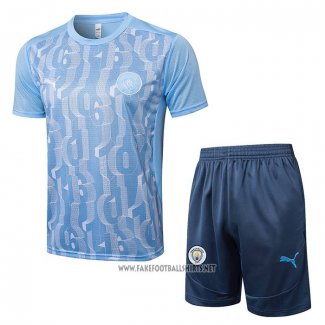 Tracksuit Manchester City Short Sleeve 2024-2025 Blue - Shorts