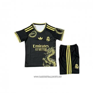 Real Madrid Dragon Shirt Kid 2025 Black